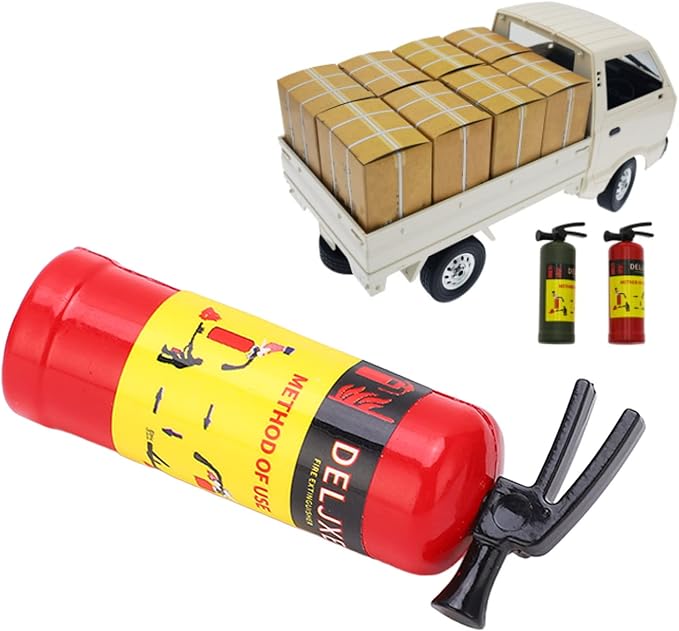 RC Car Fire Extinguisher Simulation Design Vivid Lightweight Mini Fire Extinguisher Toy RC Car Accessories (Red)
