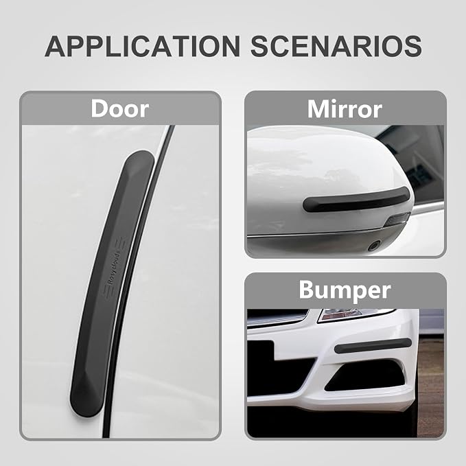 4PCS Universal Car Door Protectors, Door Edge Guards for Car, Truck, SUV, Car Accessories Exterior Easy to Install with Self-Adhesive, Silicone, Crash and Scratch Resistant