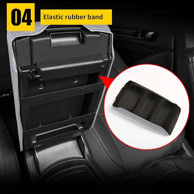 AOMSAZTO Grey Armrest Console Cover for Civic 2012-2015 Honda Middle Leather Arm Cover