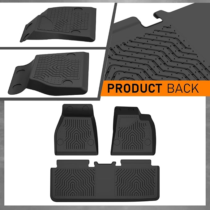 G-PLUS TPE Floor Mats Fit Tesla Model S 2015-2020 (Only Model S Badging) | All Weather Protection,Non-Slip,Custom Fit Model S Floor Liner Accessories,TPE Full Coverage,1st & 2nd Row,Black
