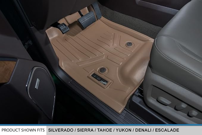 SMARTLINER Custom Fit Floor Mats 3 Row Liner Set Compatible with 2015-2020 Chevrolet Tahoe