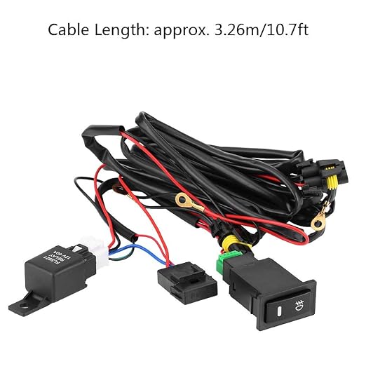 LED Light Wiring Harness Kit,12V Universal Car LED Fog Light On/Off Switch Wiring Harness Fuse Relay Kit
