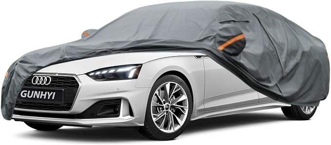 GUNHYI Premium Car Cover Custom Fit Audi A5/S5 Sedan, 16 Layers Heavy Duty Car Cover Waterproof All Weather with Zipper Door for Sun Rain Snow Dust Uv Protection