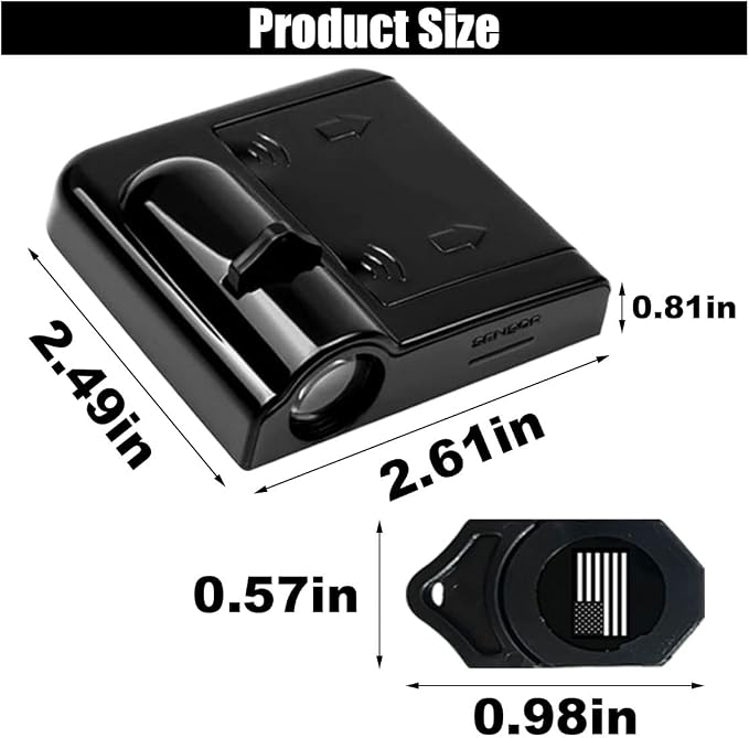 2PCS Car Door Lights Logo Projector, Wireless Car Door Logo Light, LED Welcome Courtesy Light Ghost Shadow Projector Lamp, Holeless Magnet Sensor Light Accessories