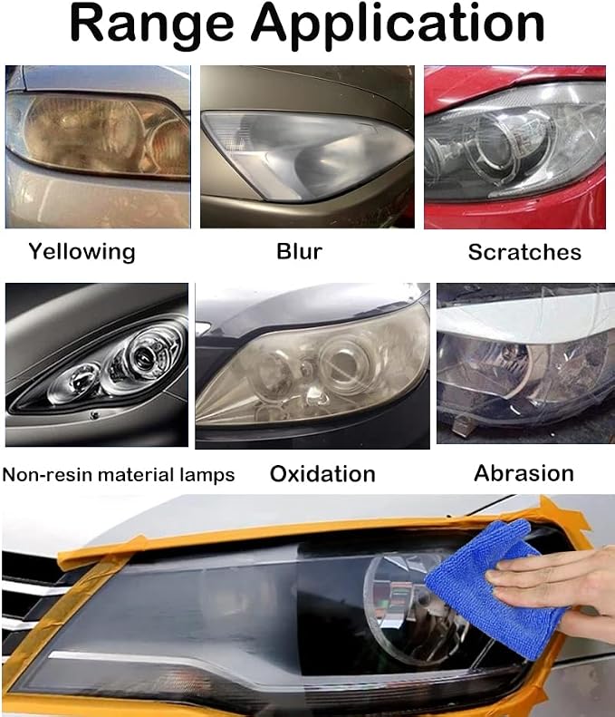 800g Auto Headlight Restoration Liquid, Car Headlight Scratch Restoring Fluid Headlight Repair Polish Cleaner, Headlight Restoration Kit Refill Bottle for Polishing, Restoring Dull Yellow Headlamp