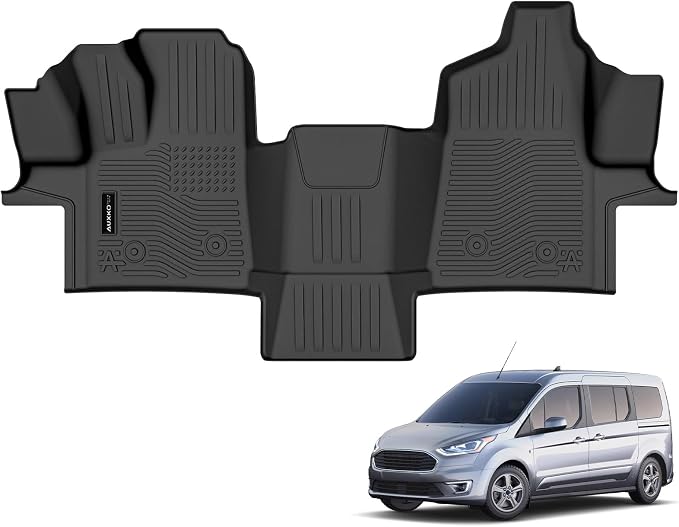 Auxko All Weather Floor Mats Fits for Ford Transit 2022-2026 TPE Liners All Season Accessories Guard Odorless Anti-Slip Floor Liners Trunk Tray for Ford Transit 2022-2026