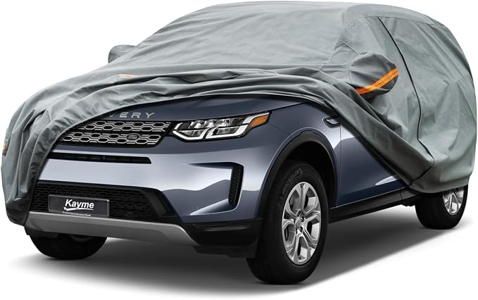 Kayme Heavy Duty SUV Car Cover Custom Fit Land Rover Discovery Sport Waterproof All Weather for Automobiles, Full Exterior Covers Sun Rain UV Protection.（Deliver About 3-10 Days）
