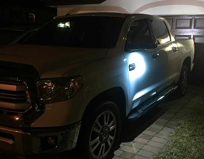 iJDMTOY Aqua Ice Blue 18-SMD Full LED Under Side Mirror Puddle Lights Compatible with Toyota 2007-2021 Tundra Sequoia