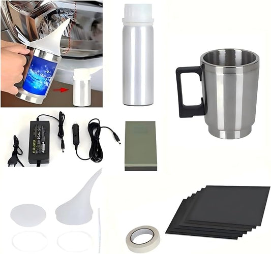 Headlight Restoration Kit, Restauration de Phares avec 100ML Liquide Réparation, Kit de Réparation de Phare Pour Jauni/Flou, Kit Polissage Phare Voiture