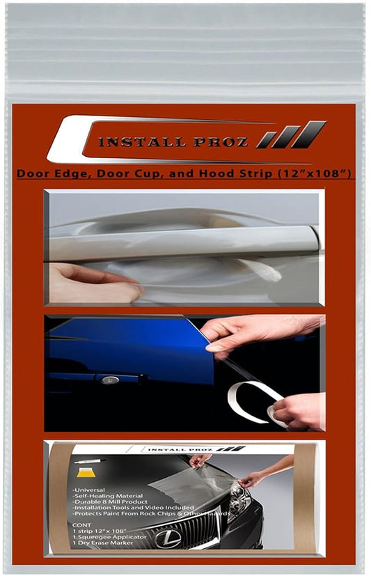 * Self-Healing Clear Paint Protection Film Kits (Bundle 12"x108" Hood Strip, Door Edge, Door Cup)