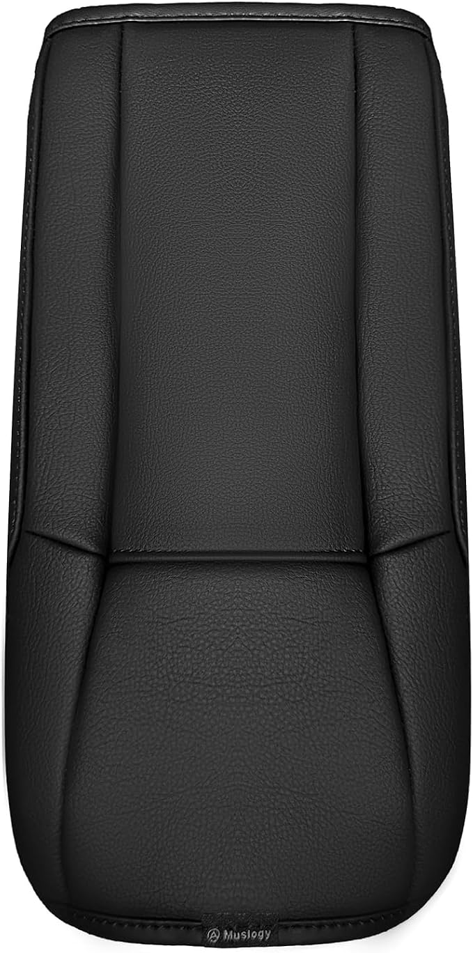 Muslogy Center Console Armrest Cover Fit for Subaru Forester 2019-2024 Accessories, Comfort Armrest Pad Console Lid Cushion Vegan Leather Regular Thick