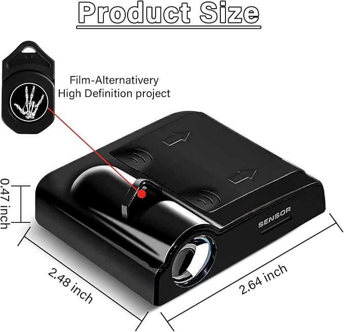 2PCS Car Door Lights Projector, Skeleton Fingers Car Door Projector Lights, Skeleton Car Accessories, Suitable for All Vehicles