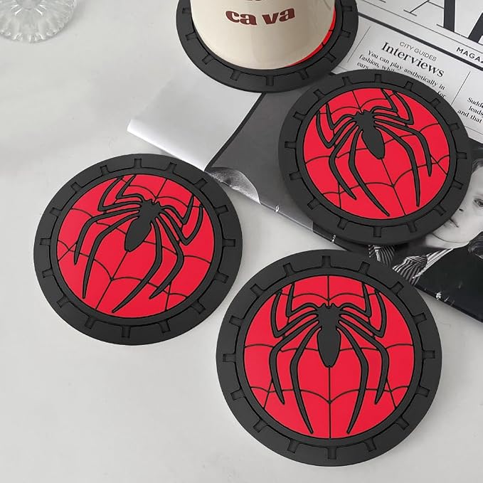 Cup Holder Insert Coaster for Marvel Spiderman2 Fans,Anti Slip Car Cup Coaster Interior Accessories