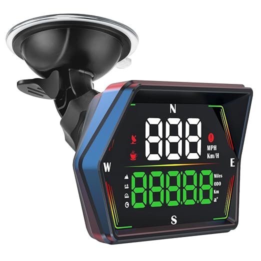 HUD Heads Up Display for Cars 2025 New Universal Digital GPS Speedometer LED Display with MPH Speed Compass Overspeed Alarm Fatigued Driving Alert,USB Cable Plug and Play for All Vehicle