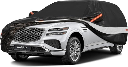 10 Layers SUV Car Cover Custom Fit for Genesis GV80 (2021-2026), Waterproof All Weather for Automobiles, Outdoor Full Cover Sun Dust Rain Protection with Cotton. Black