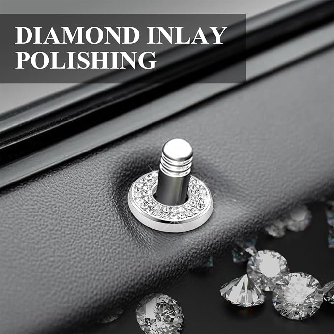 4PCS Bling Car Inner Door Lock Covers, Bling Car Accessories, Crystal Auto Decals for Women Girls, Sparkly Rhinestones Auto Door Bolt Decorations Compatible with B-e-n-z A/B/C/D/E Class