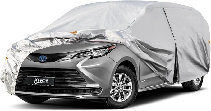 Kayme Minivan Car Cover Waterproof All Weather-See Vehicle Size Chart for Accurate Fit-Outdoor Full Exterior Cover Station Wagon Sun Rain Snow. Pacifica Odyssey Carnival etc. Size H5 (See Size Chart)
