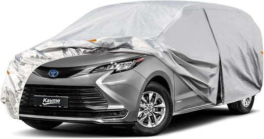 Kayme Minivan Car Cover Waterproof All Weather-See Vehicle Size Chart for Accurate Fit-Outdoor Full Exterior Cover Station Wagon Sun Rain Snow. Pacifica Odyssey Carnival etc. Size H5 (See Size Chart)
