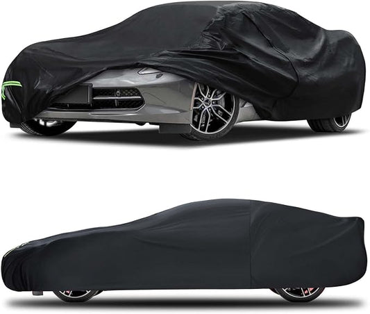 Car Cover Custom Fit for Chevrolet Corvette C4 C5 C6 C7 C8 1980-2026, 6 Layers Truck Cover Waterproof All Weather for Automobiles,Outdoor Full Exterior Cover,Black（Not Include Mirror Pocket）