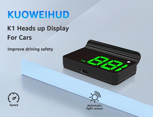Heads up Display for Cars,Car HUD,Head up Display for Car,Digital GPS HUD Speedometer,USB Cable Plug and Play,Automatic Brightness Adjustment,Large Font Display