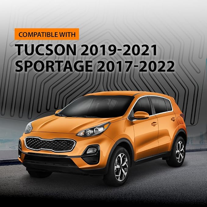 G-PLUS Floor Mats Fit Hyundai Tucson 2019-2021 | Fit Kia Sportage 2017-2022,All Weather Protection,Non-Slip,Custom Fit Floor Liner,TPE Full Coverage,1st & 2nd Row,Black
