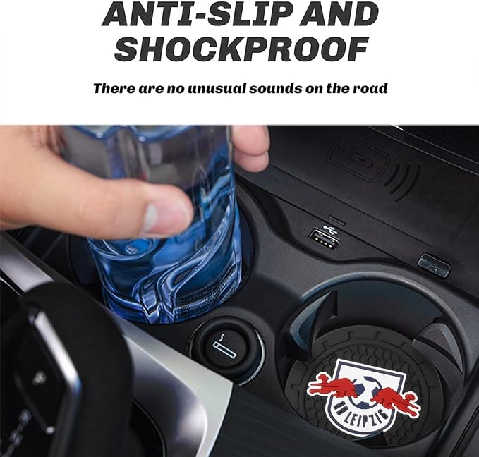 Cup Holder Insert Coaster for RB Leipzig UEFA UCL Fans,Anti Slip Car Cup Coaster Interior Accessories