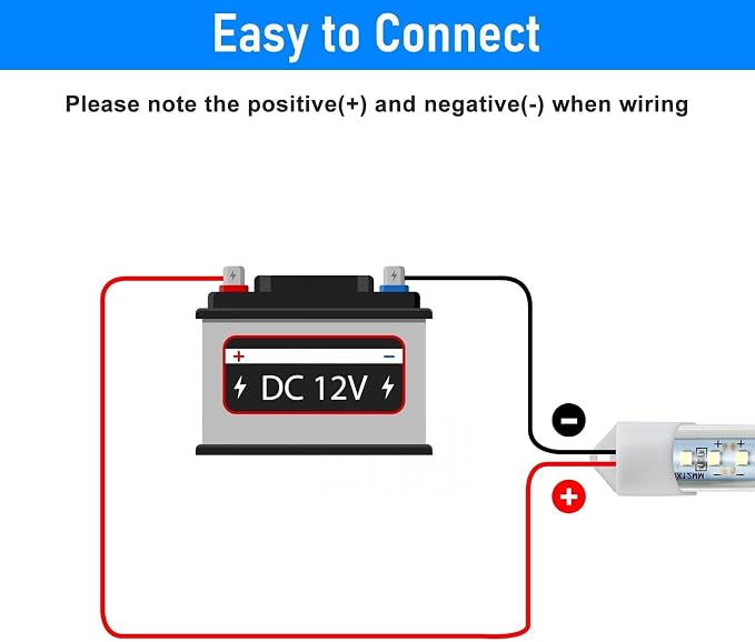 Linkstyle 4PCS 12V LED Interior Light Bar, 192LEDs LED Strip Light Lamp with Switch, Super Bright 6500K LED Lighting for Car Trailer Truck RV Cargo Boat Cabinet