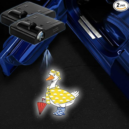 2PCS Goose Car Door Lights Projector,Wireless LED Welcome Puddle Lights,Magnetic Logo Projector Door Light Decor Car Accessories Goose Gifts for Women Men,Suitable for All Vehicles Motorcycle