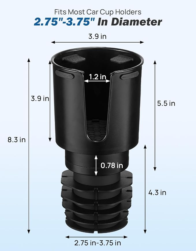 JOYTUTUS Car Cup Holder Expander Compatible with Toyota RAV4 2025 2024 2023 2022 2021 2020 2019,Compatible with Yeti Ramblers 12-36oz, Hydro Flasks 18-40oz,Large Bottles in 3.4"-3.8" (18-40oz)