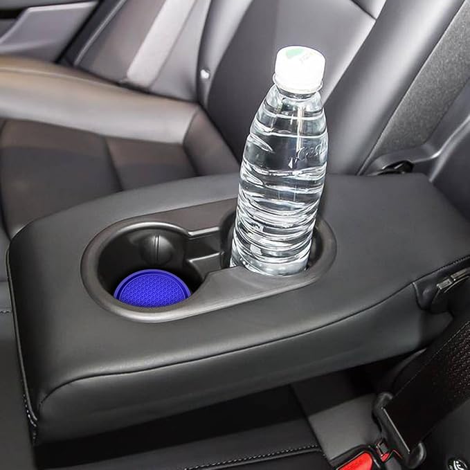 8sanlione 4 Pack Car Cup Holder Coaster, 2.75 Inch Diameter Non-Slip Universal Insert Coaster, Durable, Suitable for Most Car Interior, Car Accessory for Women and Men (Trench/Deep Blue)