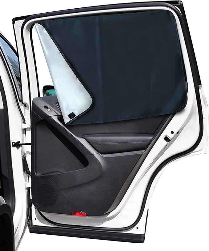 Lechin Magnetic Car Side Window Sun Shades for Baby, 2 PCS, 31.5 x 20 in | 10 M40 Magnets, UPF50+, Block Heats and UV Rays