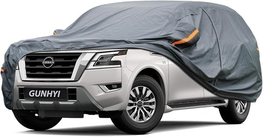 GUNHYI Premium Car Cover Custom Fit Nissan Armada, 16 Layers Heavy Duty Car Cover Waterproof All Weather with Zipper Door for Sun Rain Snow Dust Uv Protection
