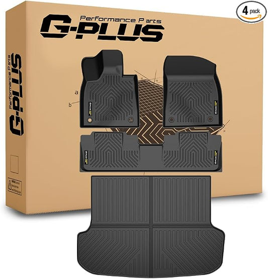G-PLUS TPE Floor Mats Cargo Liner Fit for LX RX300 2019 | All Weather Protection,Non-Slip,Custom Fit Floor Cargo Liner,TPE Full Coverage,Black,4PCS