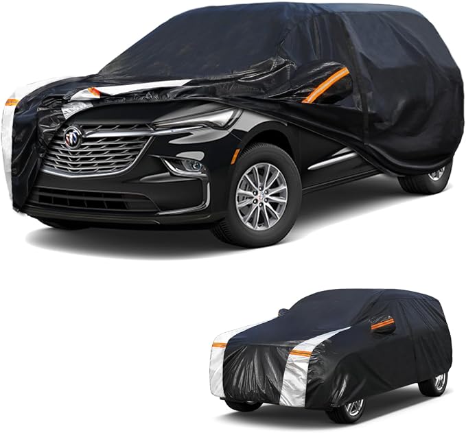 Large SUV Car Cover for Buick Enclave 2007-2026 100% Waterproof All Weather, Heavy Duty Outdoor Full Exterior Covers Rain Sun Wind UV Protection.