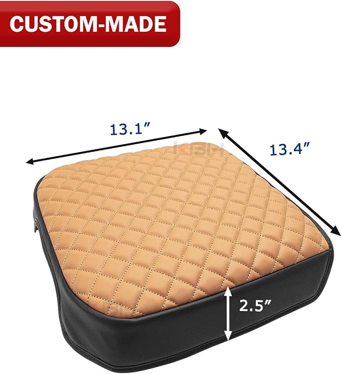 KBH Center Console Armrest Cover for F250-F550 Super Duty 2023-2026, Bucket Seat, Vinyl Leather Interior Trim, Arm Rest Lid Cushion Rrotector, Anti-Scratch, Carmelo Brown