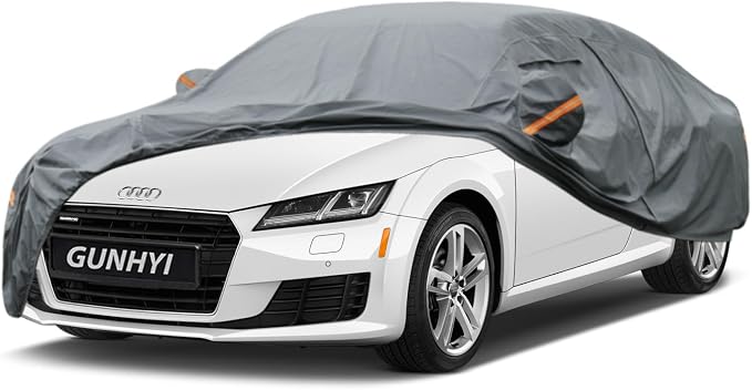 GUNHYI Premium Car Cover Custom Fit Audi TT, 16 Layers Heavy Duty Car Cover Waterproof All Weather with Zipper Door for Sun Rain Snow Dust Uv Protection