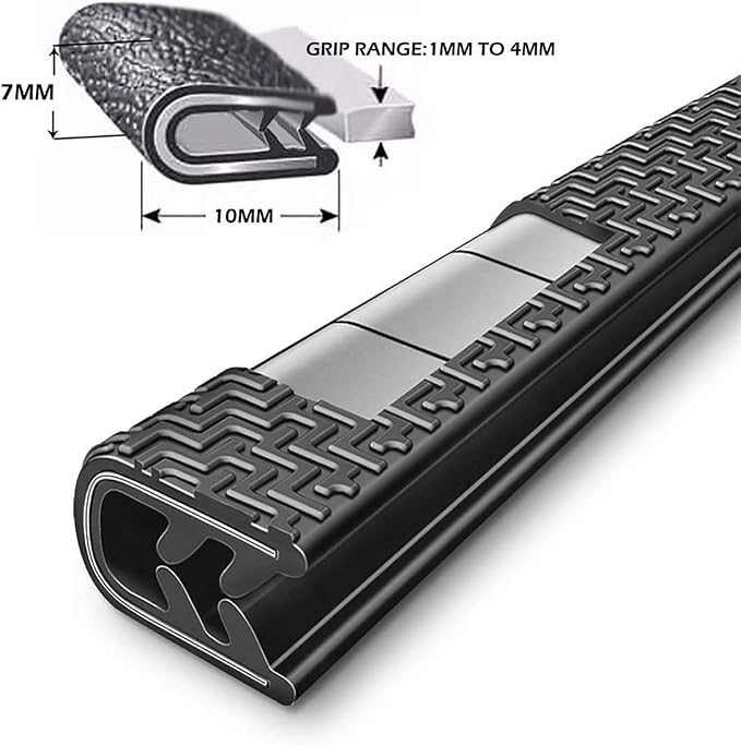 MYFAMIREA 16.4 Ft(5M) Car Door Edge Guards U Shape Edge Trim Rubber Seal Protector Car Door Protector Car Protection Door Edge Anti-Collision Rubber Clips Fit for Most Car
