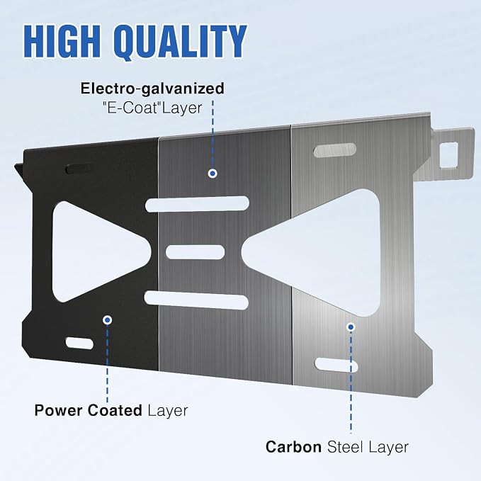 Nilight Front License Plate Bracket fit for Ford Bronco 2/4 Door 2021 2022 2023 2024 2025 2026 Steel License Plate Mounting Holder for Heavy-Duty Modular Bumper no Drilling Required Rattle-Free Black