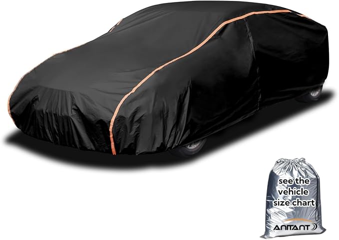 Super Lightweight Large Sedan Car Cover, Outdoor Car Covers for Automobiles All Weather Waterproof,Full Exterior Covers Rain UV Snow Protection Fit Sedan 208" to 218"