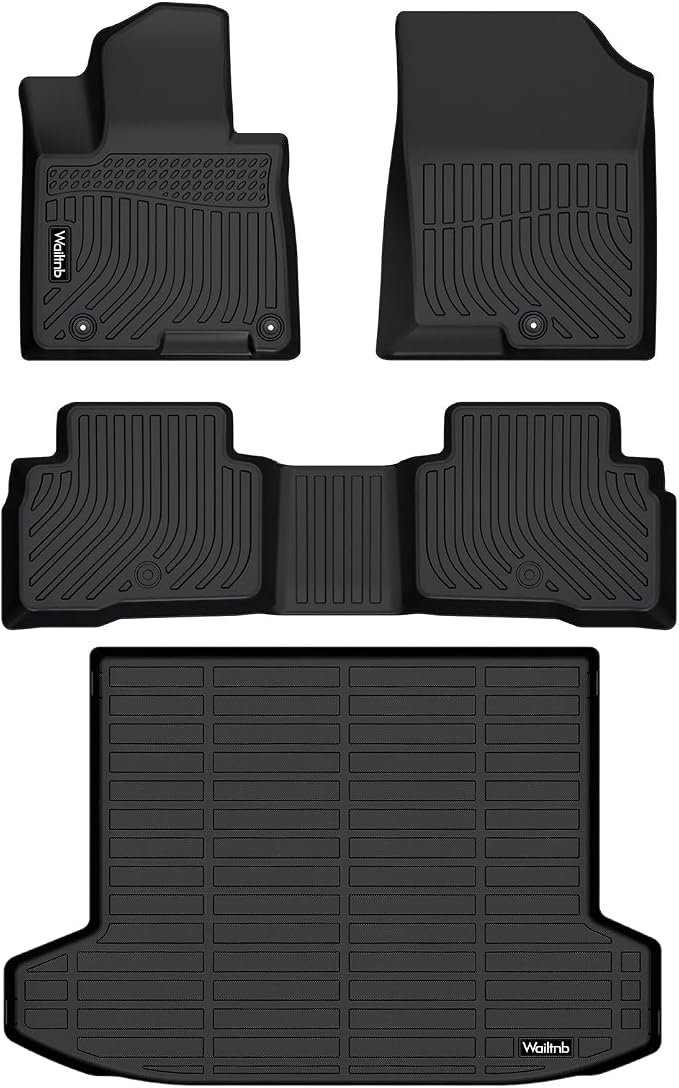 Wailtnb-Car Floor Mats & Cargo Mat Custom for 2022-2026 Hyundai Tucson Hybrid (Only with Subwoofer) All Weather Floor Mats for Tucson Hybrid Trunk Mat Waterproof Car Mats Full Set Black Accessories