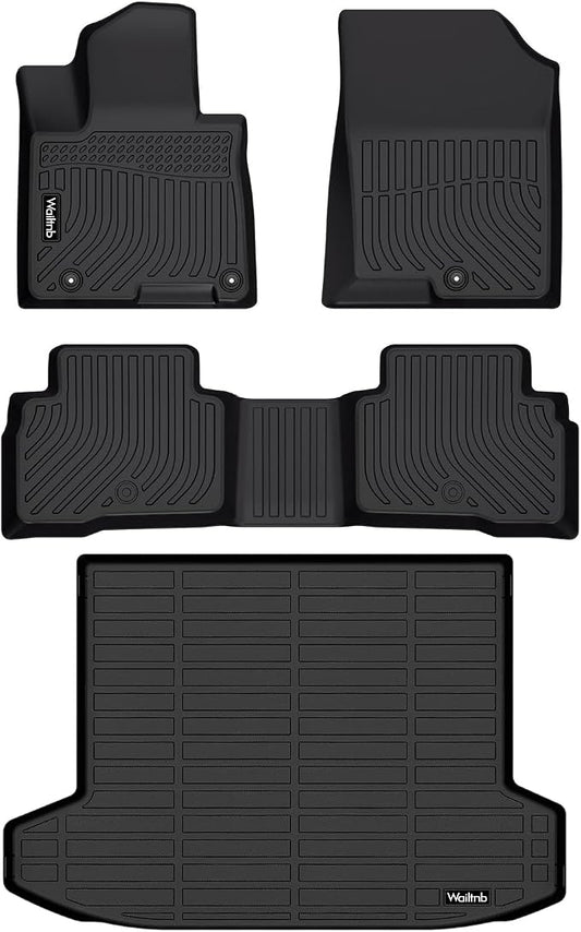 Wailtnb-Car Floor Mats & Cargo Mat Custom for 2022-2026 Hyundai Tucson Hybrid (Only with Subwoofer) All Weather Floor Mats for Tucson Hybrid Trunk Mat Waterproof Car Mats Full Set Black Accessories