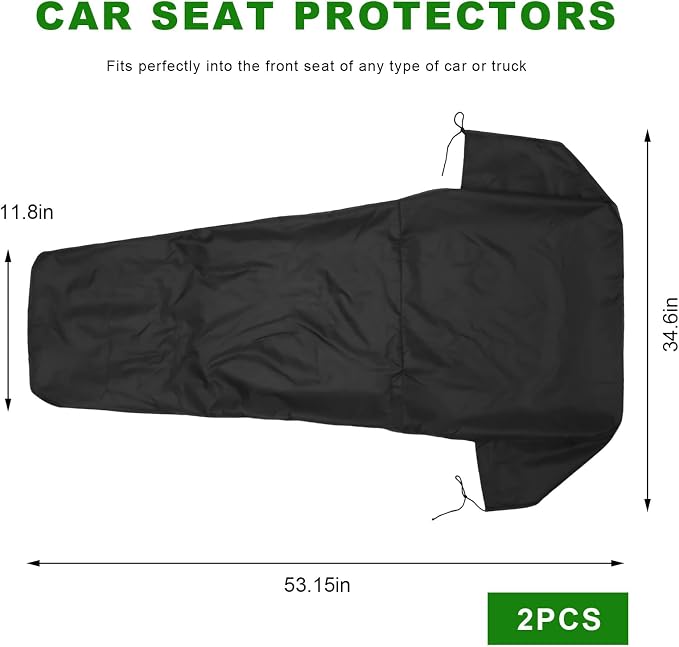 2 PCS Car Seat Cover Protector, Waterproof Covers Scratch-Proof Protector for Front Seats, Machine Washable Front Bucket Seat Protective Accessories for Post Gym Workout