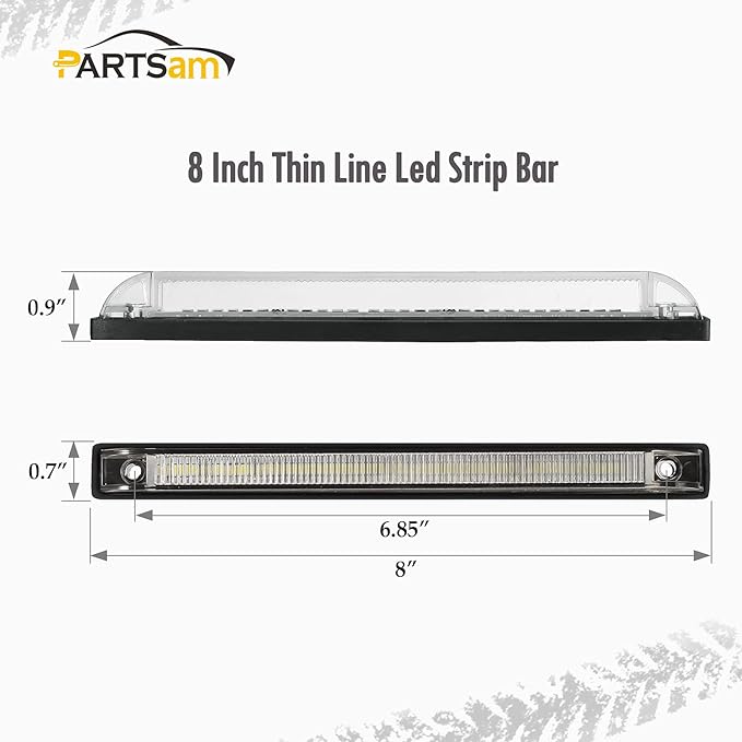 Partsam 4pcs 8" 30Led Utility Strip Light Boat Marine Lights, 8 Inch Slim Line White Light Bar Side Marker for Truck Trailer Camper RV Motorcycle Motorhome Dome Courtesy Light Under Hood Light