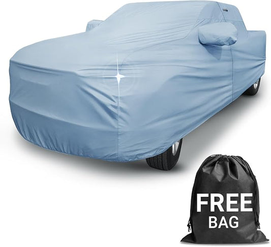 iCarCover 18-Layers Premium Universal Fit Truck Car Cover Waterproof All Weather Sun Rain Snow UV Protection Outdoor Indoor Full Exterior Covers for Automobiles Sedan Hatch Coupe Fit for 242-246 inch