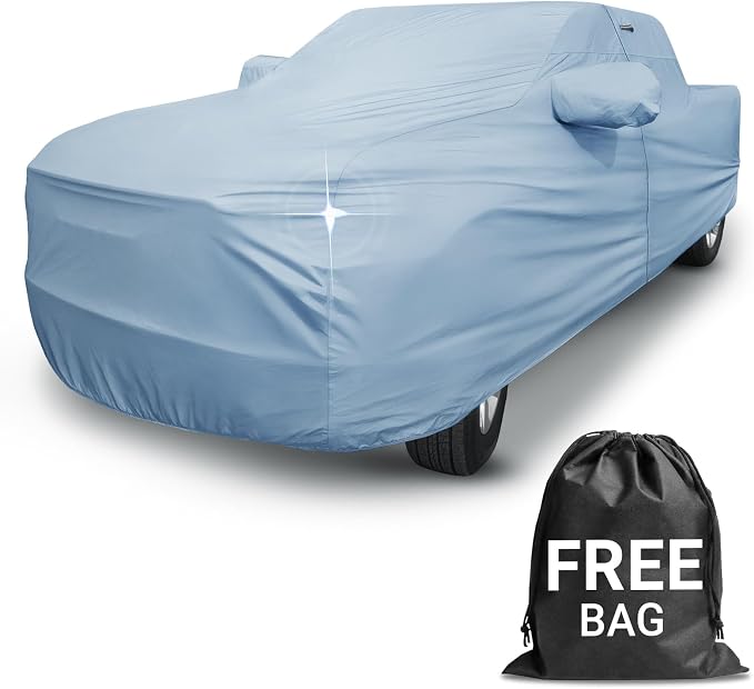 iCarCover 18-Layers Premium Universal Fit Truck Car Cover Waterproof All Weather Sun Rain Snow UV Protection Outdoor Indoor Full Exterior Covers for Automobiles Sedan Hatch Coupe Fit for 210-216 inch
