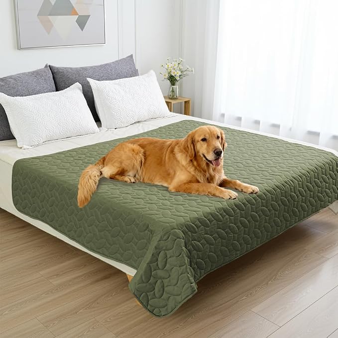 Ameritex Pet Bed Cover Dog Bed Blanket for Sofa and Furniture Waterproof New Pattern Design (52x82 Inch, Green)