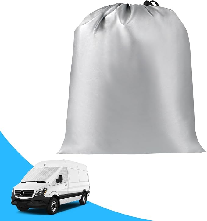 Windshield Sun Shade for Mercedes Sprinter 2006-2018, External 5-Layer Reflective Sunshade for Freightliner Dodge Sprinter & VW Crafter