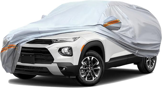 TUCAREST 6 Layers Full Car Cover for SUV- Waterproof, Insulated, Anti-UV, Snow-Proof, Anti-Wind, All-Weather, Thickened Protection, up to 180 in