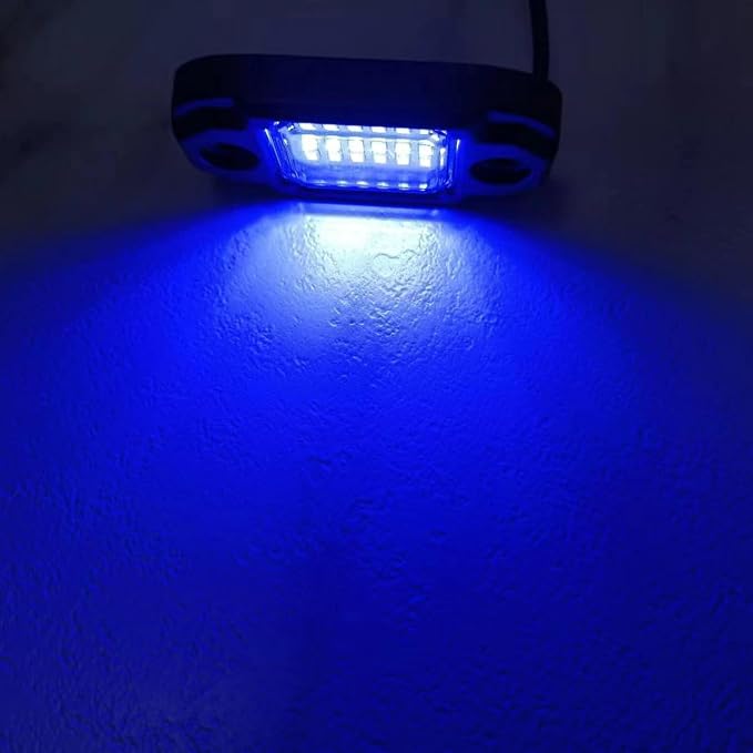 4 Pods Blue Rock Lights Underglow Light for Cars Trucks Trail Rig Lamp | 24 LED chips for each light, waterproof bottom chassis lights