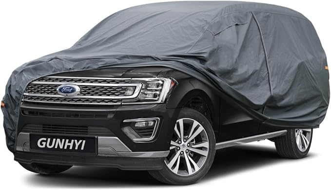 GUNHYI Premium Car Cover Custom Fit Ford Expedition Max, 16 Layers Heavy Duty Car Cover Waterproof All Weather with Zipper Door for Sun Rain Snow Dust Uv Protection